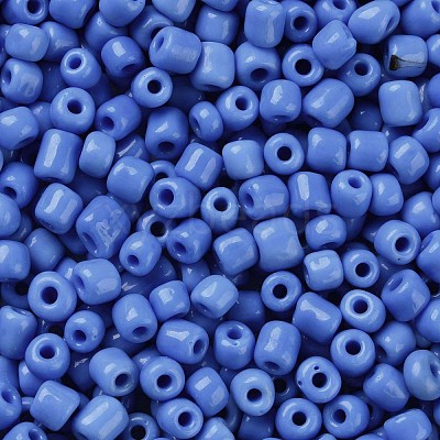6/0 Opaque Colours Round Glass Seed Beads X-SEED-A010-4mm-43B-1