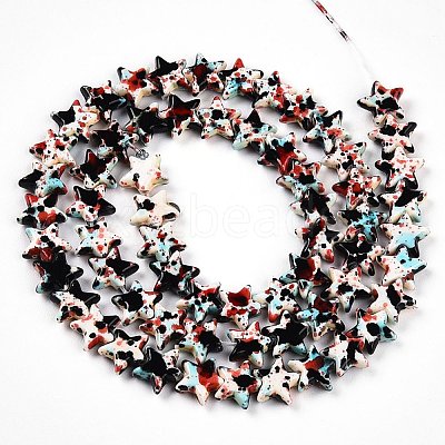 Spray Painted Synthetic Turquoise Beads Strands UNKW-T001-11K-03-1