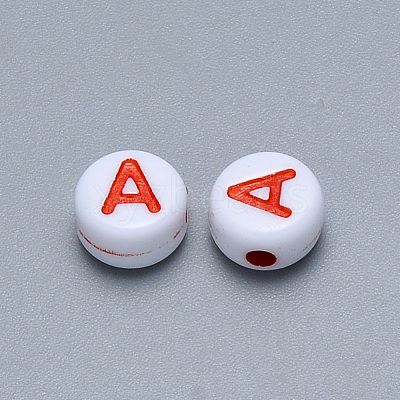 Craft Acrylic Horizontal Hole Letter Beads SACR-S201-11A-1