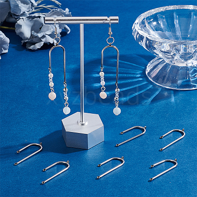 30Pcs 304 Stainless Steel Asymmetric Length Chandelier Component Links STAS-UN0049-34-1