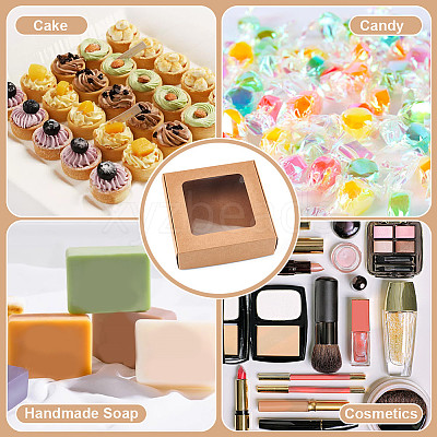 Kraft Paper Gift Box with Visible Window CON-WH0088-74B-1