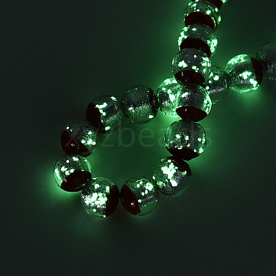 Luminous Handmade Lampwork Silver Foil Beads Strand FOIL-N029-03E-1