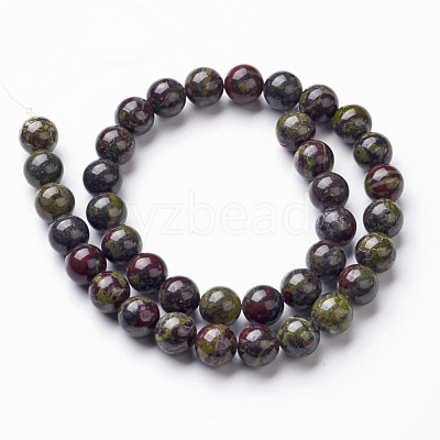 Natural Dragon Blood Jasper Bead Strands G-P214-05-10mm-1