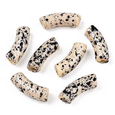 Opaque Spray Painted Acrylic Beads MACR-S372-001F-B08-1
