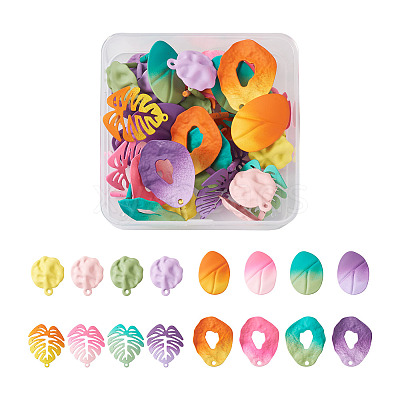 32Pcs 16 Style Spray Painted Iron Stud Earring Findings FIND-TA0001-87-1