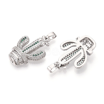 Brass Micro Pave Cubic Zirconia Pendants KK-N257-72P-1