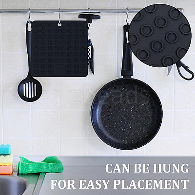 2Pcs Square Silicone Hot Mats for Hot Dishes AJEW-GF0008-26D-1
