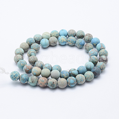 Natural Imperial Jasper Beads Strands X-G-K232-6mm-01D-1