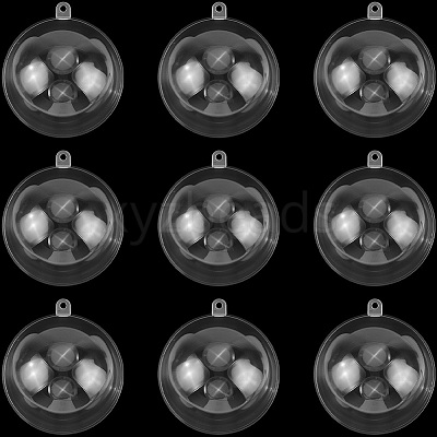 10Pcs Transparency Acrylic Christmas Balls Pendants DIY-CP0013-38B-1