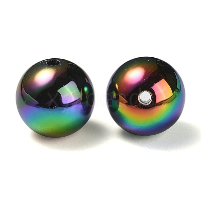 UV Plating Rainbow Iridescent Acrylic Beads X-PACR-E001-04B-1