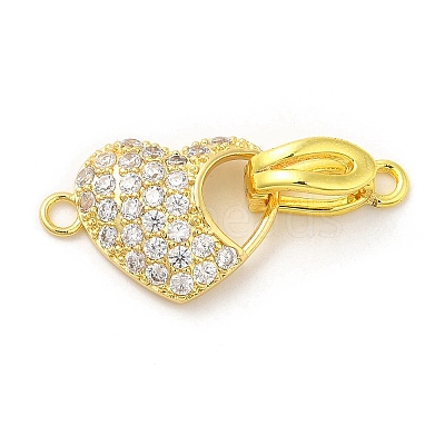 Rack Plating Brass Micro Pave Clear Cubic Zirconia Enhancer Shortener Bails KK-H447-10G-1