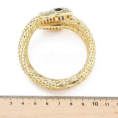 Snake Alloy Rhinestone Bangles for Women BJEW-G085-01G-02-1