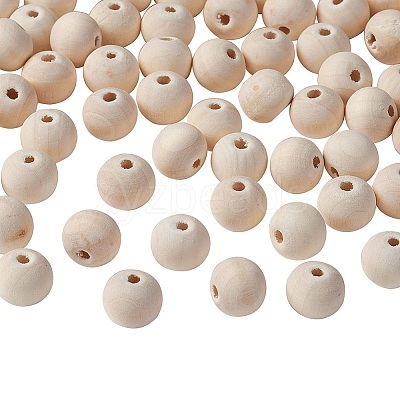 Natural Unfinished Wood Beads LS-WOOD-S651-12mm-LF-1