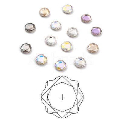 K9 Faceted Glass Rhinestone Cabochons GLAA-H106-F02-M-1