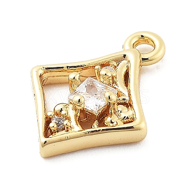 Brass Micro Pave Cubic Zirconia Pendants KK-H511-01G-03-1