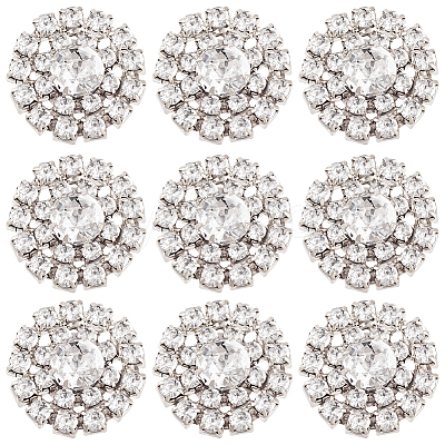 30Pcs Alloy Rhinestone Cabochons ALRI-GA0001-09S-1