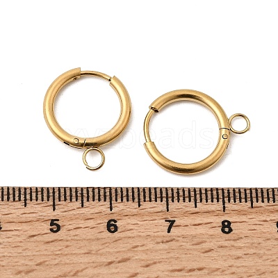 Stainless Steel Huggie Hoop Earring Findings STAS-J400-36B-G-1