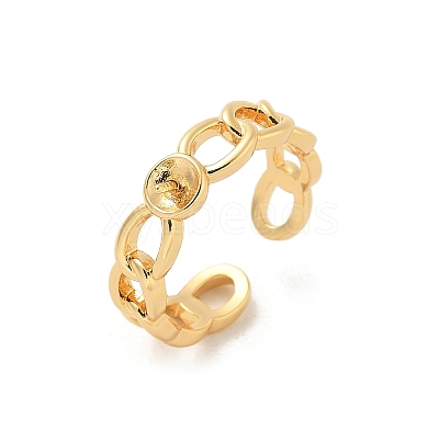 Brass Cup Peg Open Cuff Ring Settings KK-G518-02G-03-1