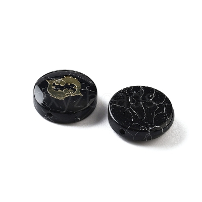 Dyed Black Synthetic Turquoise Beads G-F775-B06-1