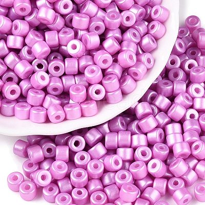 Baking Paint Pearlized Glass Seed Beads SEED-T008-03M-1