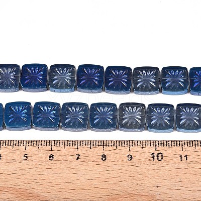 Electroplate Transparent Glass Beads Strands EGLA-N017-03E-1