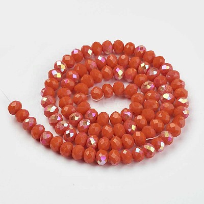 Electroplate Opaque Solid Color Glass Beads Strands EGLA-A034-P10mm-L03-1