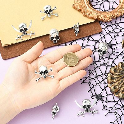 8Pcs 4 Styles Halloween Alloy Lapel Pin Backs for Backpack Clothes JEWB-CJ0003-46-1