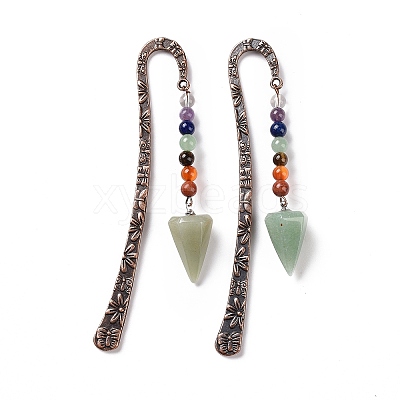 Natural Green Aventurine Bookmark AJEW-C025-01D-1
