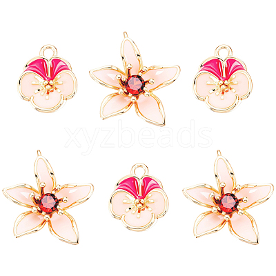 6Pcs 2 Styles Brass Enamel Charms KK-BBC0028-32-1