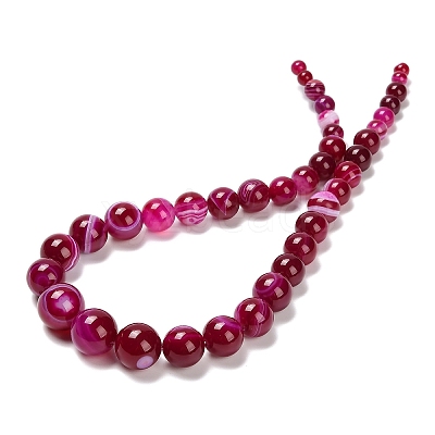 Natural Banded Agate Graduated Beads Strands G-P589-A01-01I-1