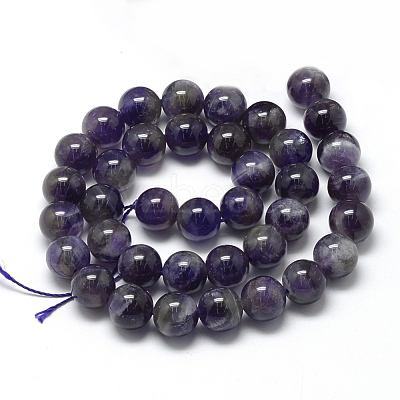 Natural Amethyst Beads Strands G-R446-10mm-20-1