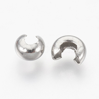 Tarnish Resistant 304 Stainless Steel Crimp Beads Covers X-STAS-L215-10P-1