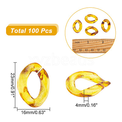 Leopard Print Pattern Resin Linking Rings FIND-AR0003-06-1