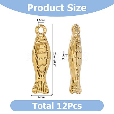 12Pcs 304 Stainless Steel Pendants STAS-HS0001-87-1