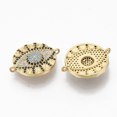 Brass Micro Pave Cubic Zirconia Links Connectors ZIRC-T012-74G-1