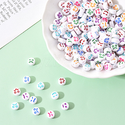 White Opaque Acrylic Beads MACR-YW0001-20F-1