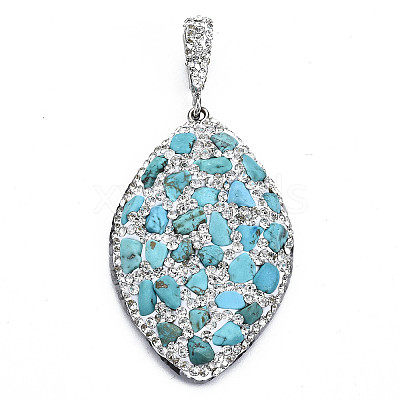 Polymer Clay Rhinestone Pendants RB-S056-12B-P-1