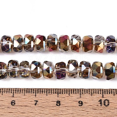 Electroplate Transparent Glass Beads Strands EGLA-N022-04A-D03-1