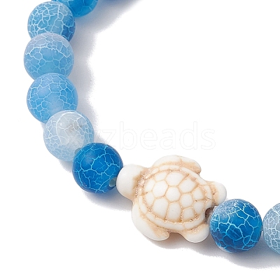 Dyed Natural Weathered Agate Round Beads Stretch Bracelets BJEW-JB11078-04-1