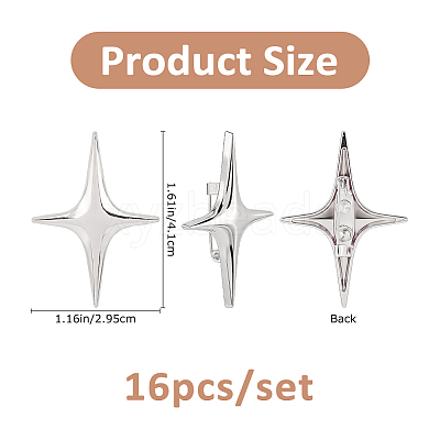 16Pcs Star Alloy Lapel Pins for Backpack Clothes JEWB-FH0002-96P-1