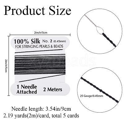 5Pcs Pure Silk Cord OCOR-BBC0001-04B-1