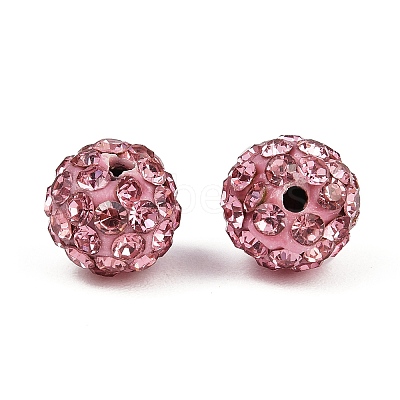 Polymer Clay Rhinestone Beads RB-H284-6MM-Half-223-1