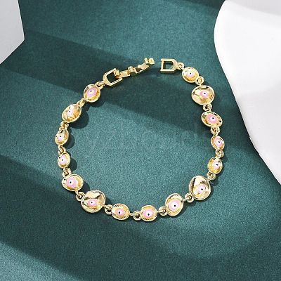 Brass Link Chain Bracelets for Women BJEW-D387-03G-1