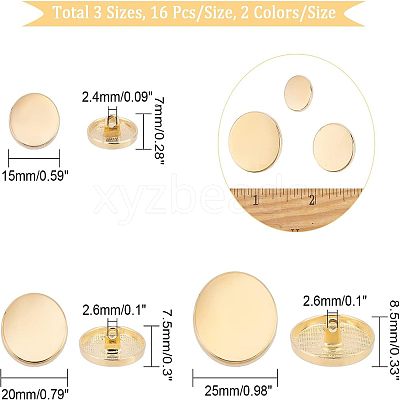 48pcs 6 Style Alloy Shank Buttons DIY-CA0004-59-1