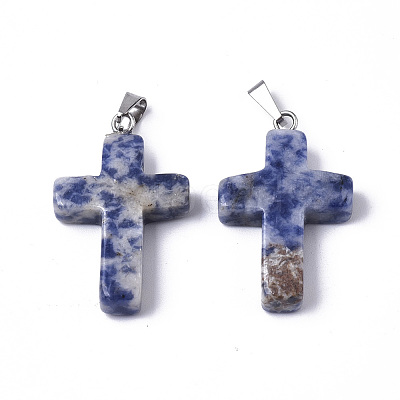 Natural Blue Spot Jasper Pendants G-J354-05A-1