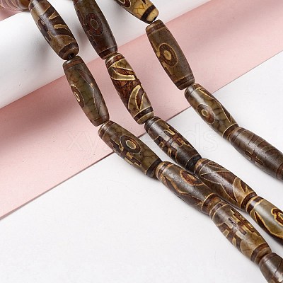 Tibetan Style dZi Beads Strands G-A024-01D-1