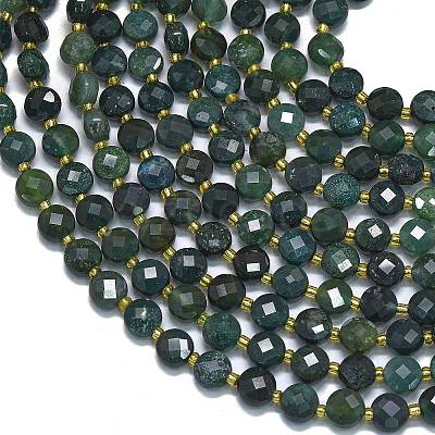 Natural Moss Agate Beads Strands G-K389-B09-01-1