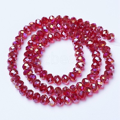 Electroplate Glass Beads Strands X-EGLA-A034-T6mm-B07-1