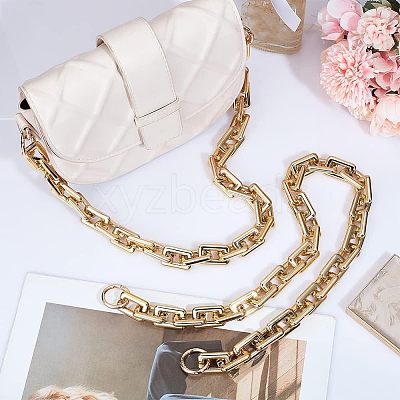 2Pcs 2 Style CCB Plastic Rectangle Cross Chain Bag Straps AJEW-CA0003-30-1