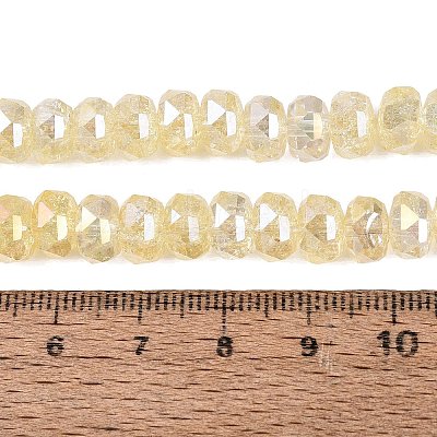 Electroplate Transparent Crackle Glass Beads Strands EGLA-Q135-01A-B03-1